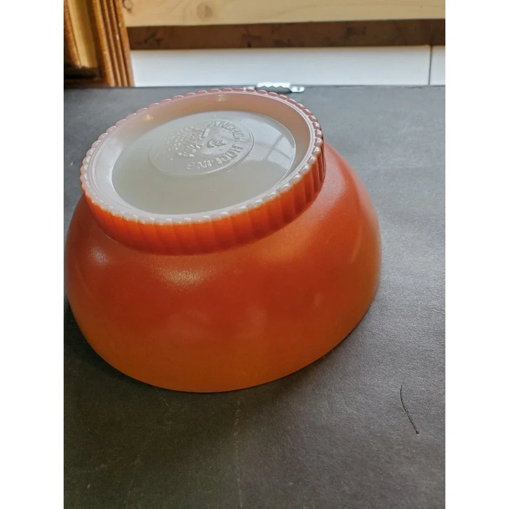 Bowl Anchor Hocking Fire King Ombre Two Tone Orange Cereal Soup Chili 5